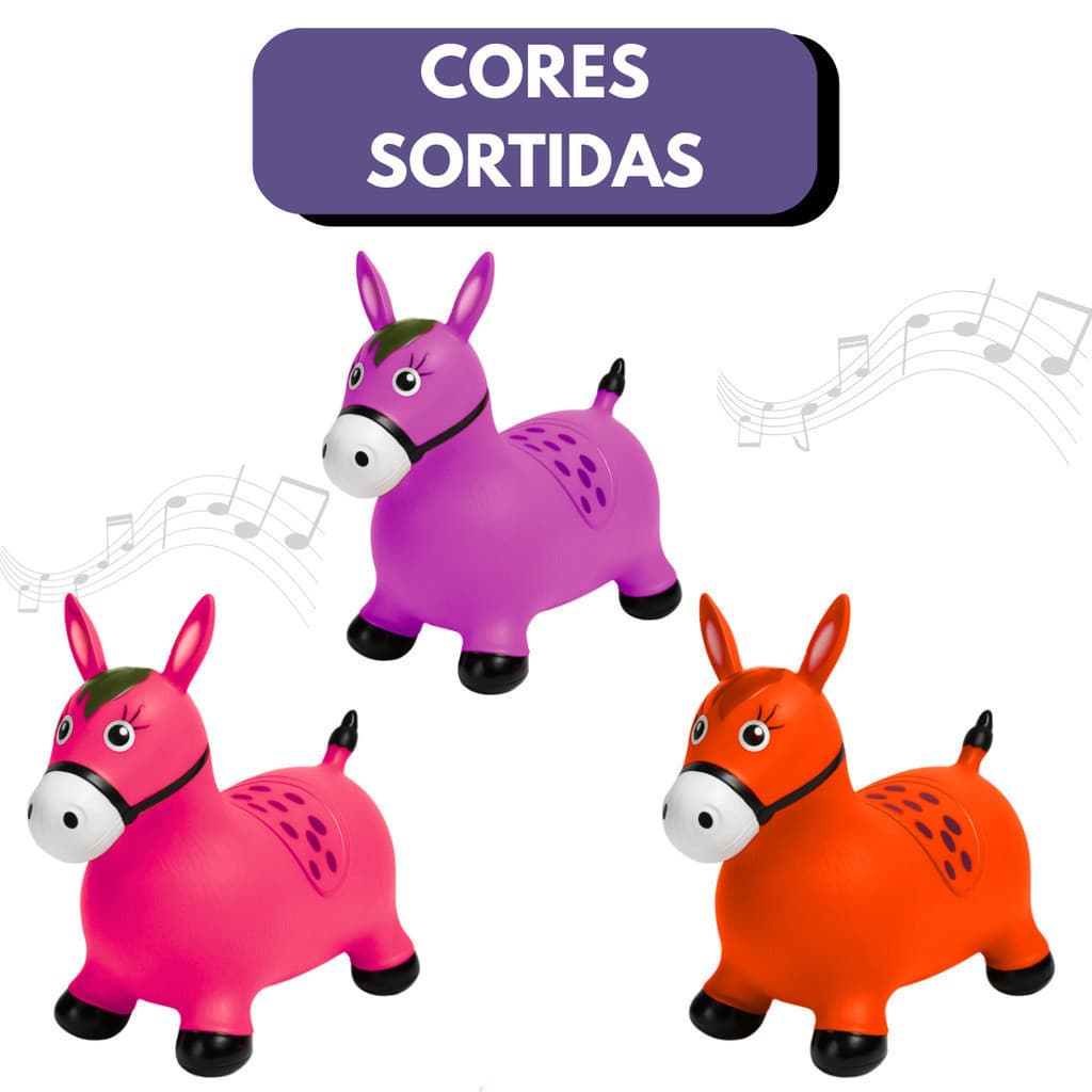 MENINAS - Cavalinho Pocotó Upa Upa Infantil Grande Inflável Emborrachado c/ Música (Cores Sortidas)