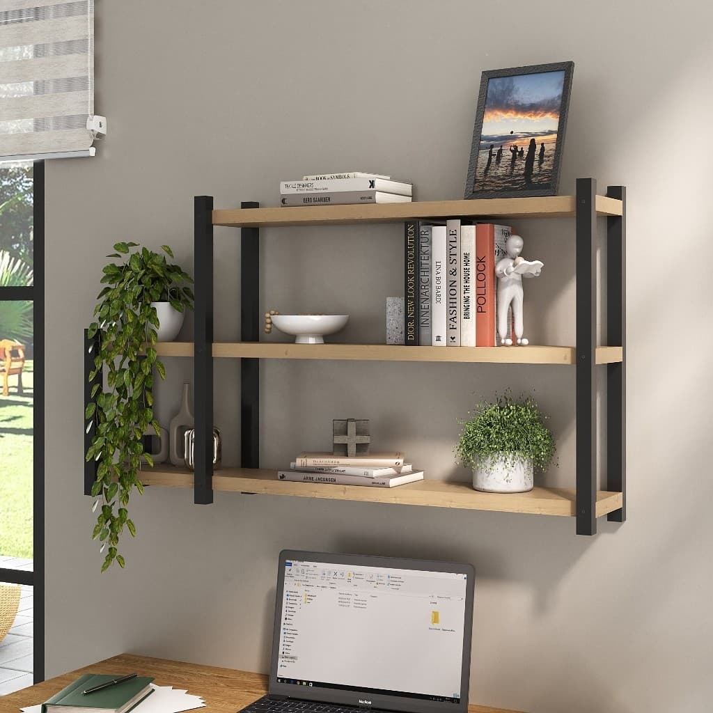 Prateleira Estilo Industrial 3 andares Com 97cm Suporta 20kg Super Resistente