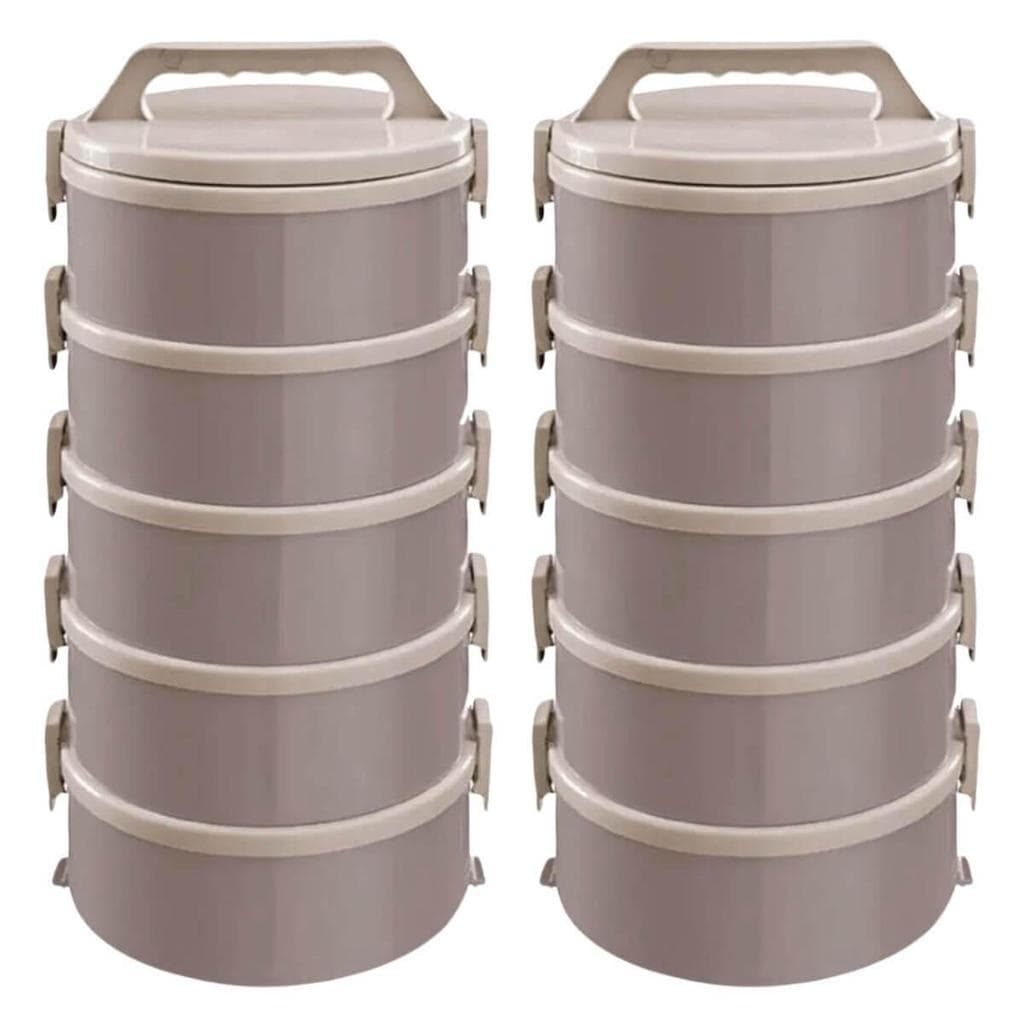 Kit 2 Marmitas Térmicas 5 Pratos Térmicos Empilháveis 1,8L C