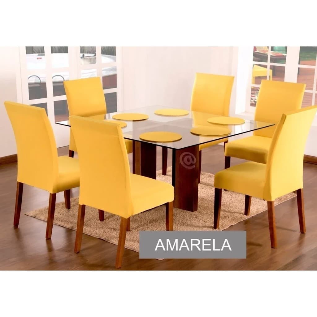 Kit 6 Capas de Cadeira Conforto Luxo Sala/Jantar