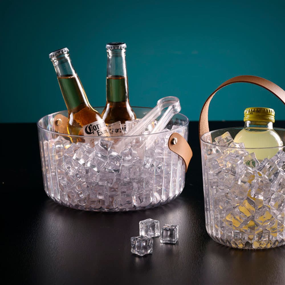 Balde de Gelo Plástico 21,5x11cm para Bebidas Decorativo Mai Home