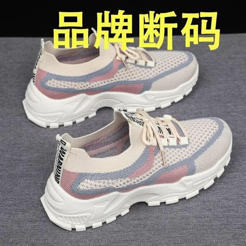 2023 primavera verão novo estilo esportes senhoras sapatos influenciador respirável sola macia Casual lona leve correndo