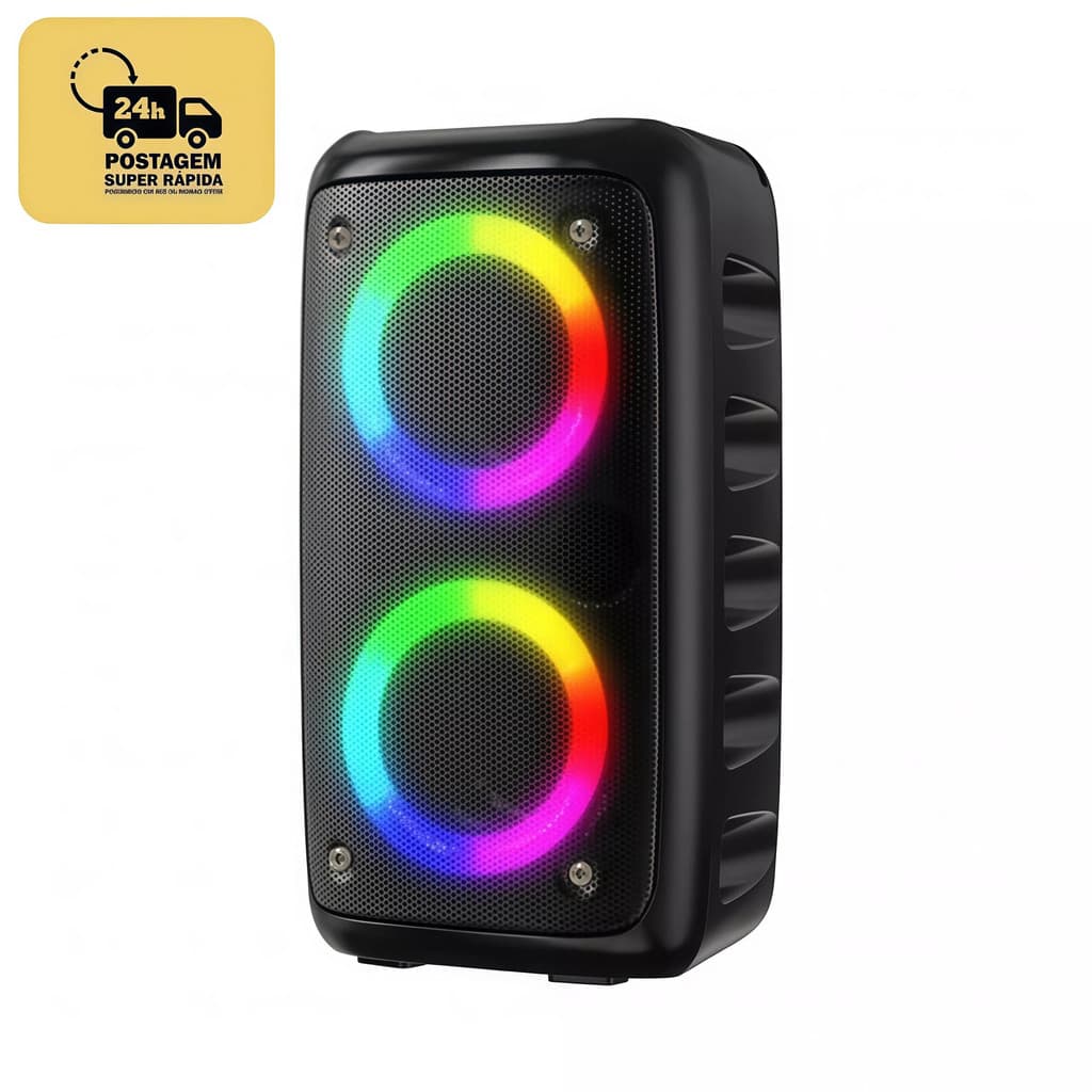 Caixa de som Bluetooth Potente Multimídia com LED RGB Subwoofer TWS Estéreo sem fio AL-3303