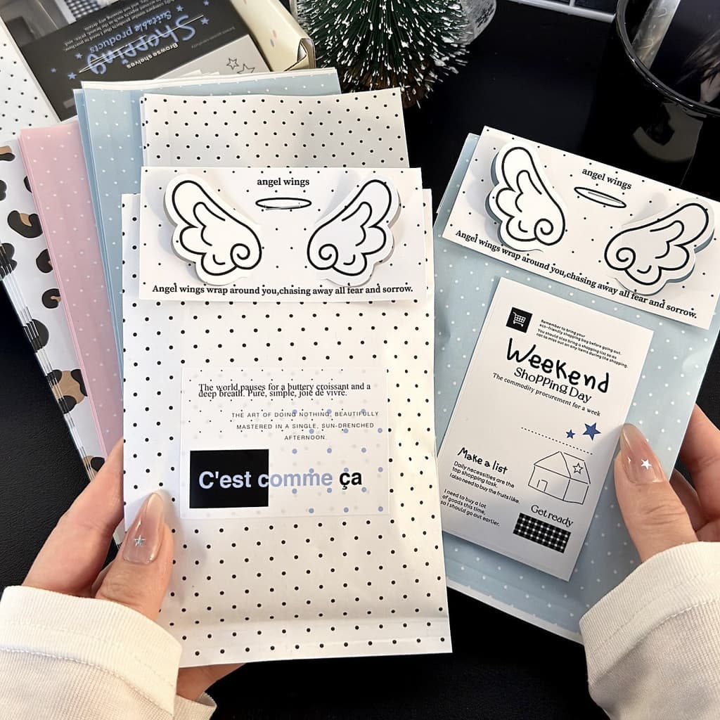 10pcs Ins Star Saco De Papel Kraft Embalagem De Presente De Grande Capacidade