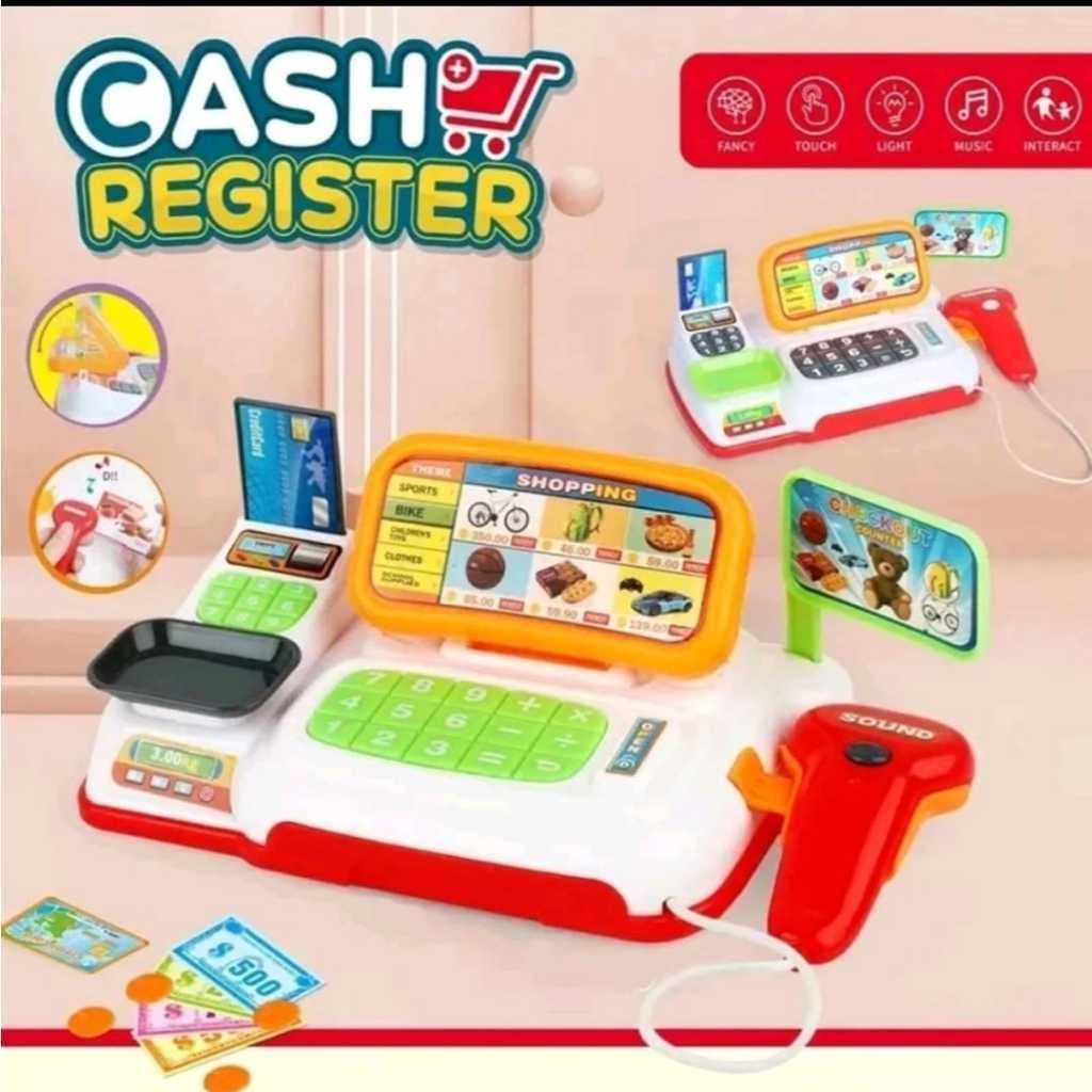 Caixa Registradora Infantil de Brinquedo Mercadinho com Scanner Luz e Som