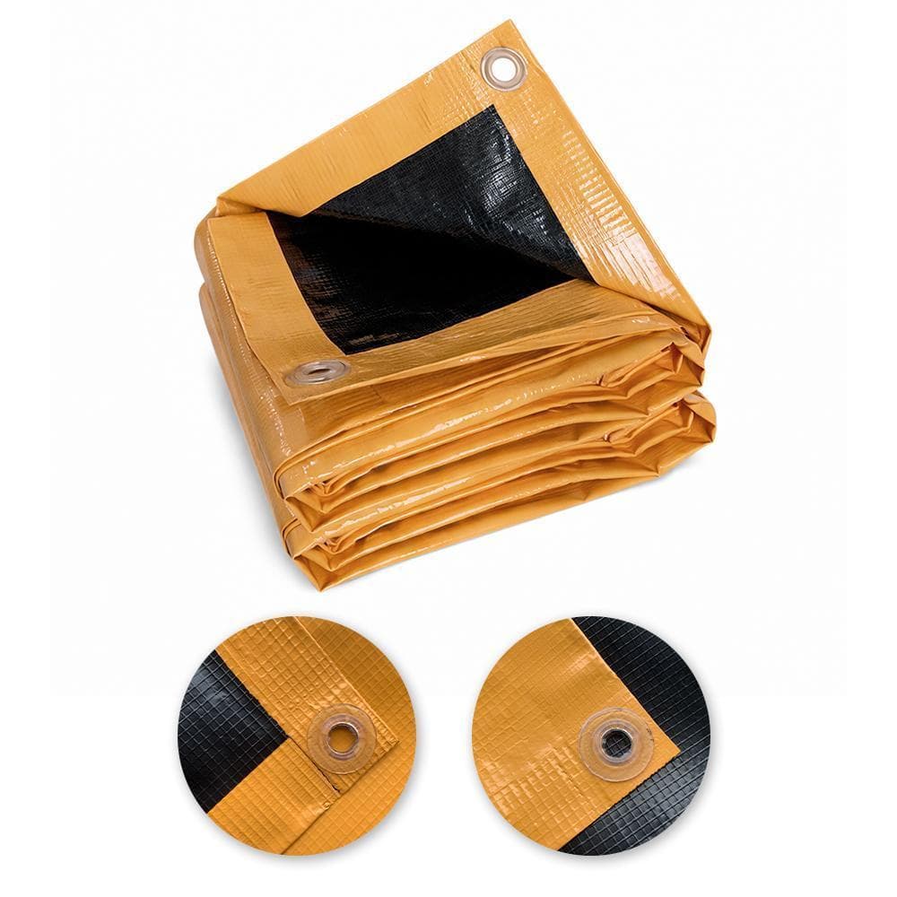 Lona Laranja x Preta 3x3 M Para Cobertura Em PVC 400 Micras De Uso Externo Reforçado