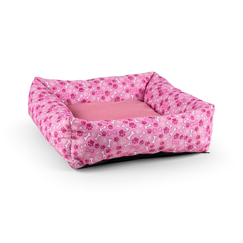 Comfortpet Almofada Caminha Para Cachorro Média 50x50 Rosa Rosa Ossinho