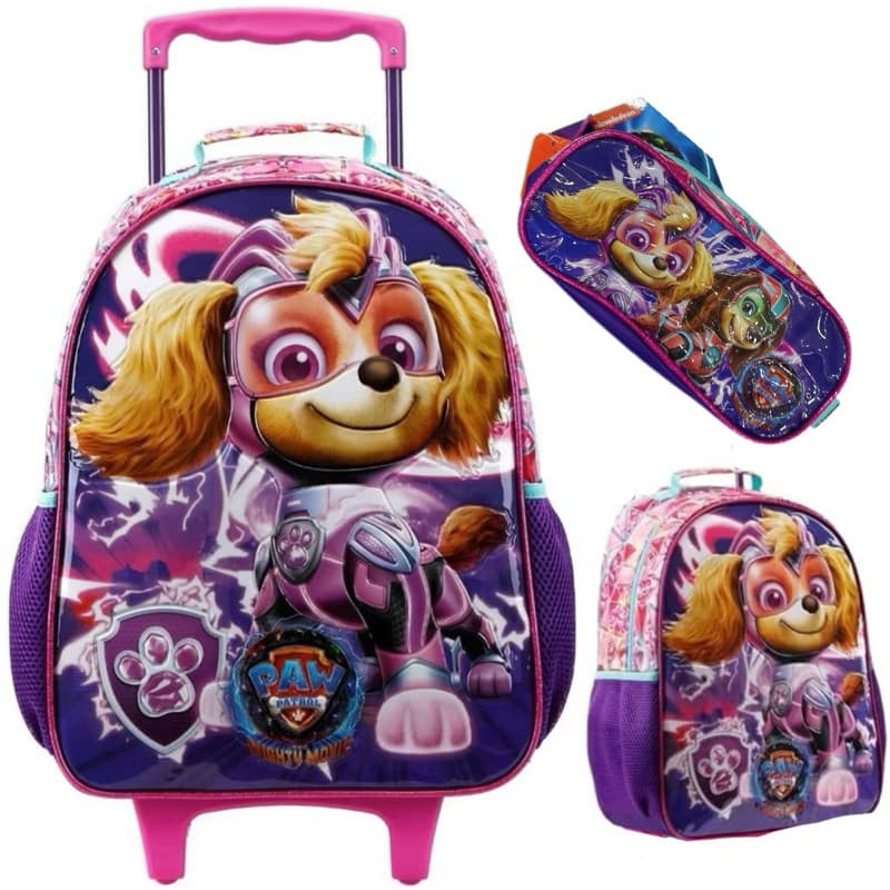 Kit mochila com rodinhas infantil com temas