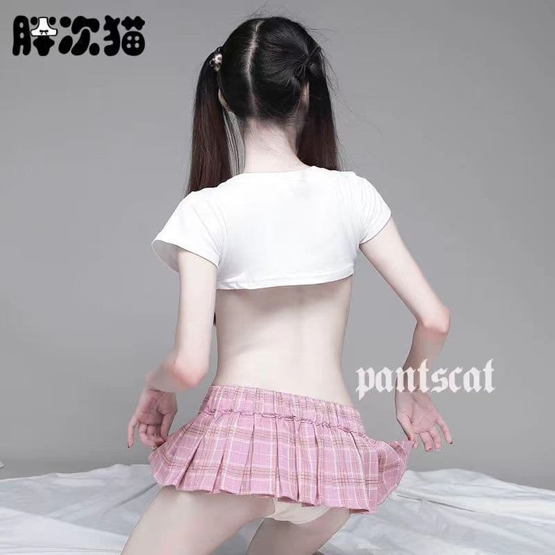 18CM estilo japonês saia curta borda-fricção feminina xadrez saia plissada feminina Mini calças de segurança sem forro c