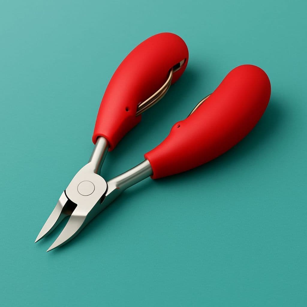 Alicate para maquiagem das mãos e pés mola dupla De Cortar Unha Curvado Profissional Aço Inox.