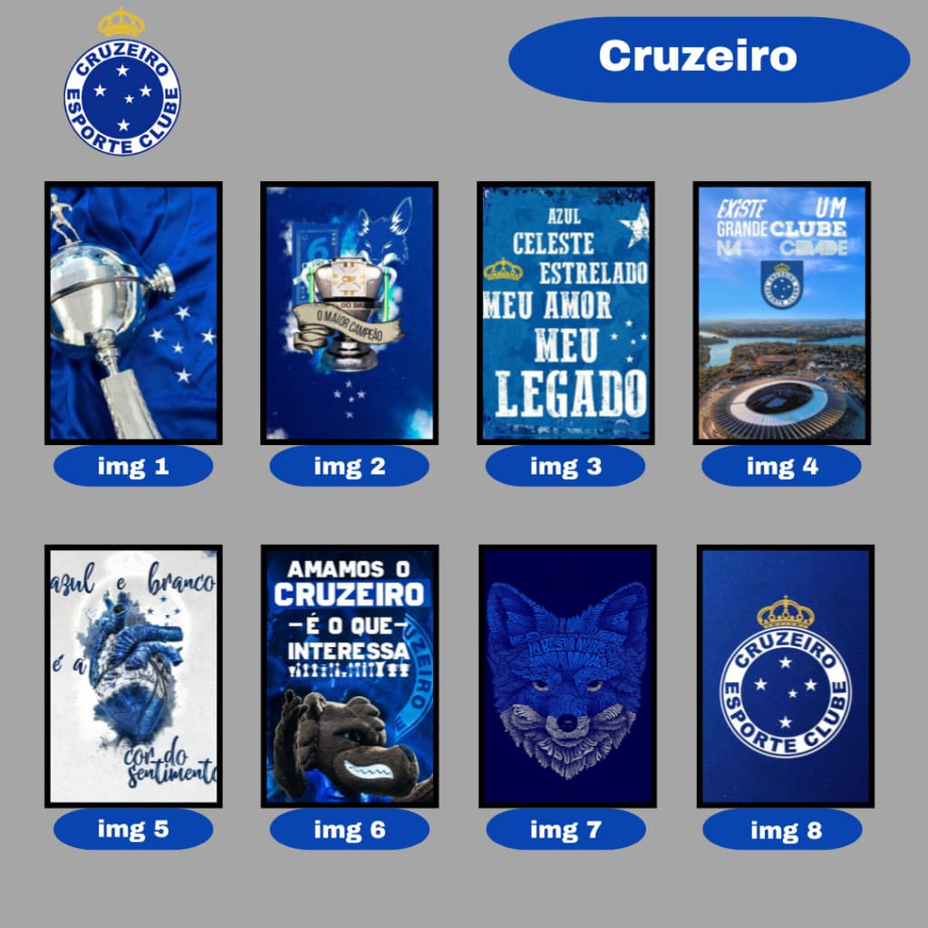 Placa Decorativa Cruzeiro Esporte Clube | Quadro MDF Time de Futebol | Decoração Torcedor Fanático Quarto Sala