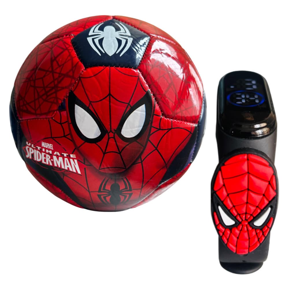 Kit Bola Homem-aranha + Relógio Digital Touch Infantil Blk
