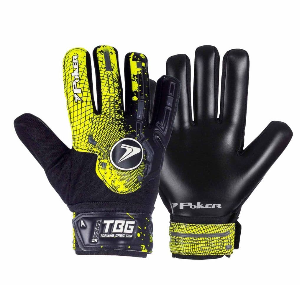 LUVA DE GOLEIRO CAMPO INFANTIL TRAINING POKER BASIC JUNIOR AMARELA
