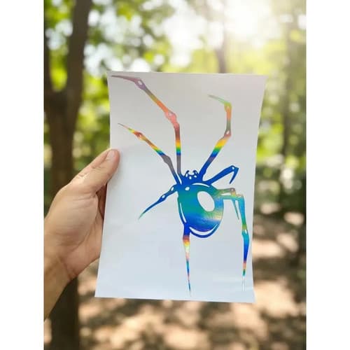 Adesivo De Aranha Para Moto Holográfico Tanque Capacete Vinil 25x17cm