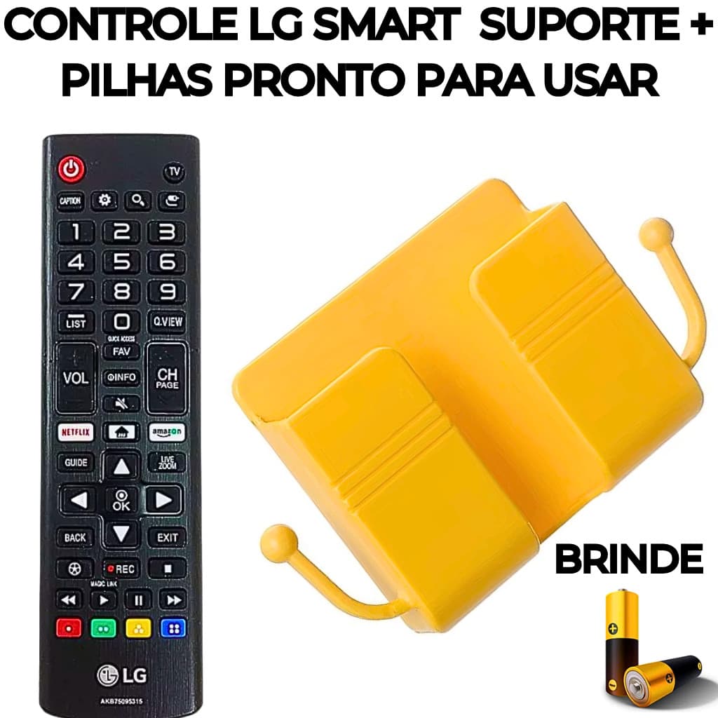 Controle Remoto LG Smart TV Netflix Compatível Pronto Para Usar + Suporte Universal + Pilhas Brinde