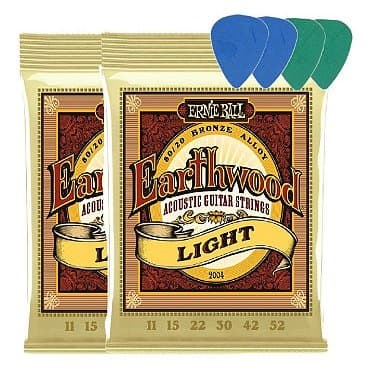 2 Jogos Encordoamento Ernie Ball Earthwood Violão Aço 0.11