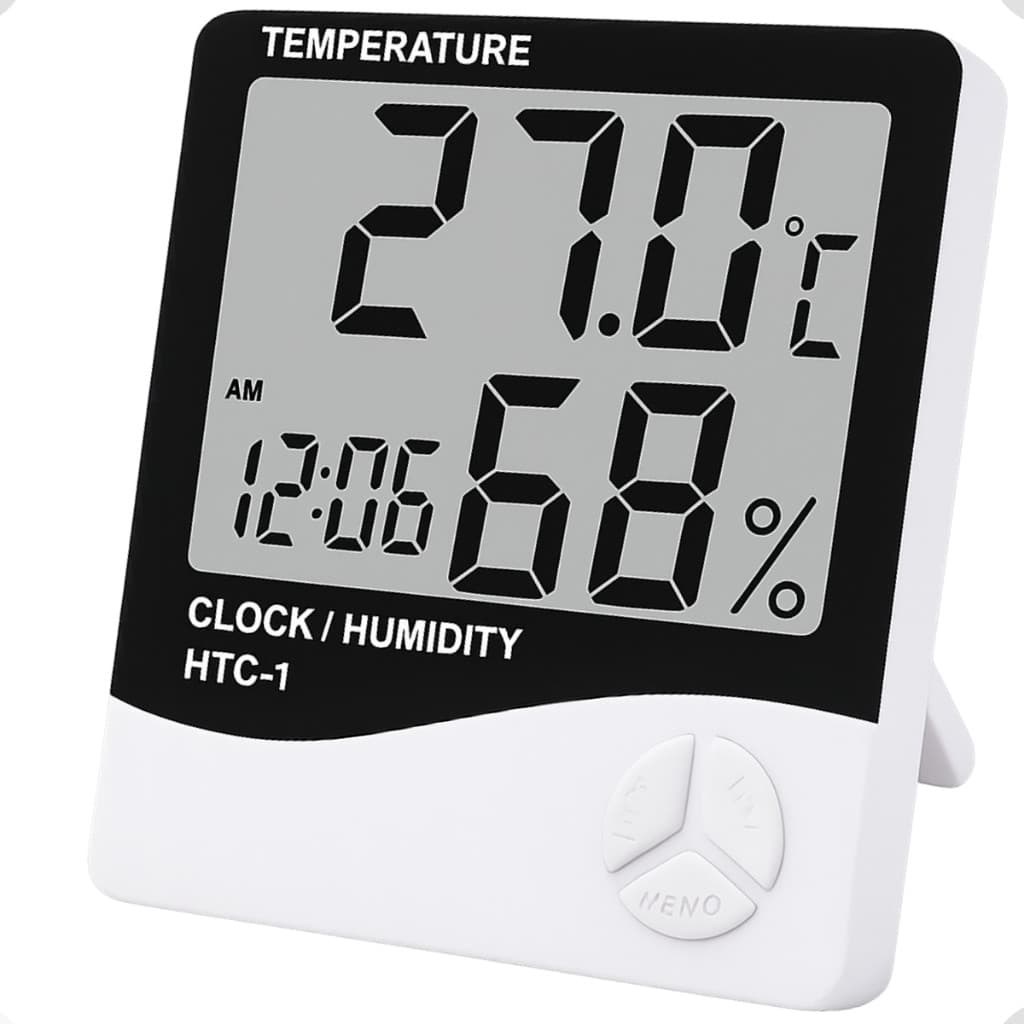 Relógio LCD Termo Higrômetro Medidor Temperatura Umidade Ambiente Sensor Interno Externo