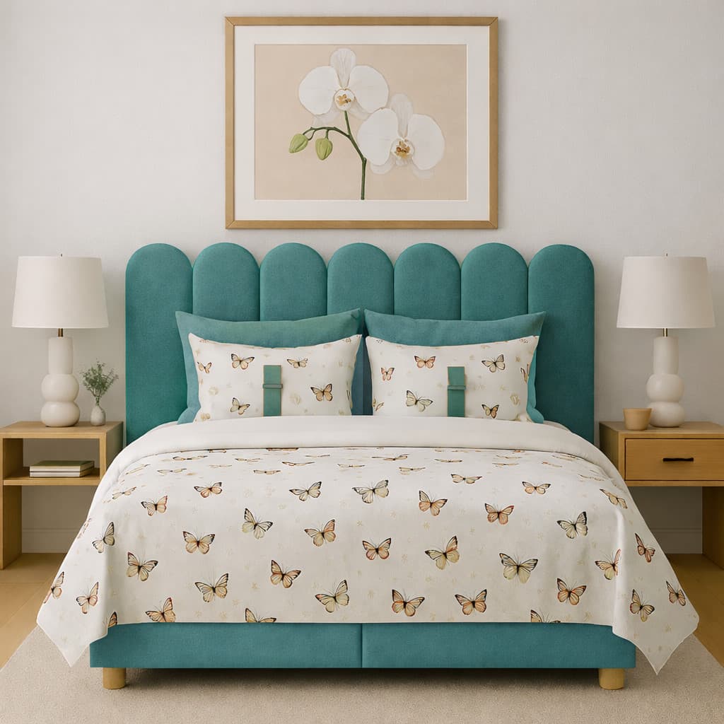 Cabeceira Nuvem 60x20cm – Kit Completo Peças Autocolante para Cama Box