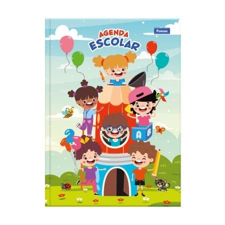 Agenda Escolar Permanente Infantil Para Recados 96 Folhas Capa Dura