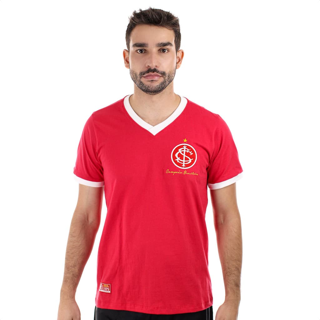 Camisa de Time Retrômania Internacional 1975 Vermelho - Masculino