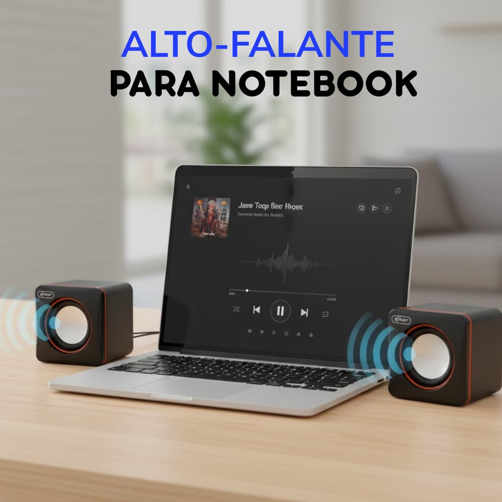 Caixa de Som USB 2.0 Lehmox com Som Estéreo Potente para PC, Notebook, Celular e Tablet