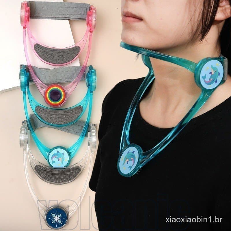 Corretor De Pescoço Para Crianças Adultas De Plástico-Dispositivo De Tração Cervical Ajustável Correção De Postura Da Co