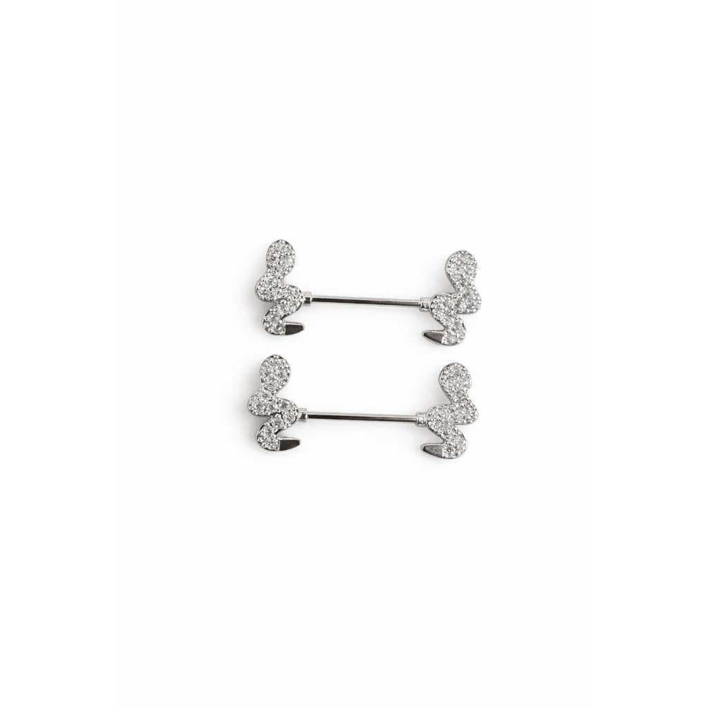 Piercing de Mamilo Cobra Borboleta Coração C/Zircônia Aço Inox 1 Unidade