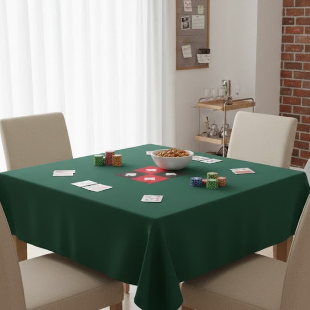 Toalha de Mesa para Jogos de Baralho Cartas Poker Quadrada e Retangular 4, 6 Lugares