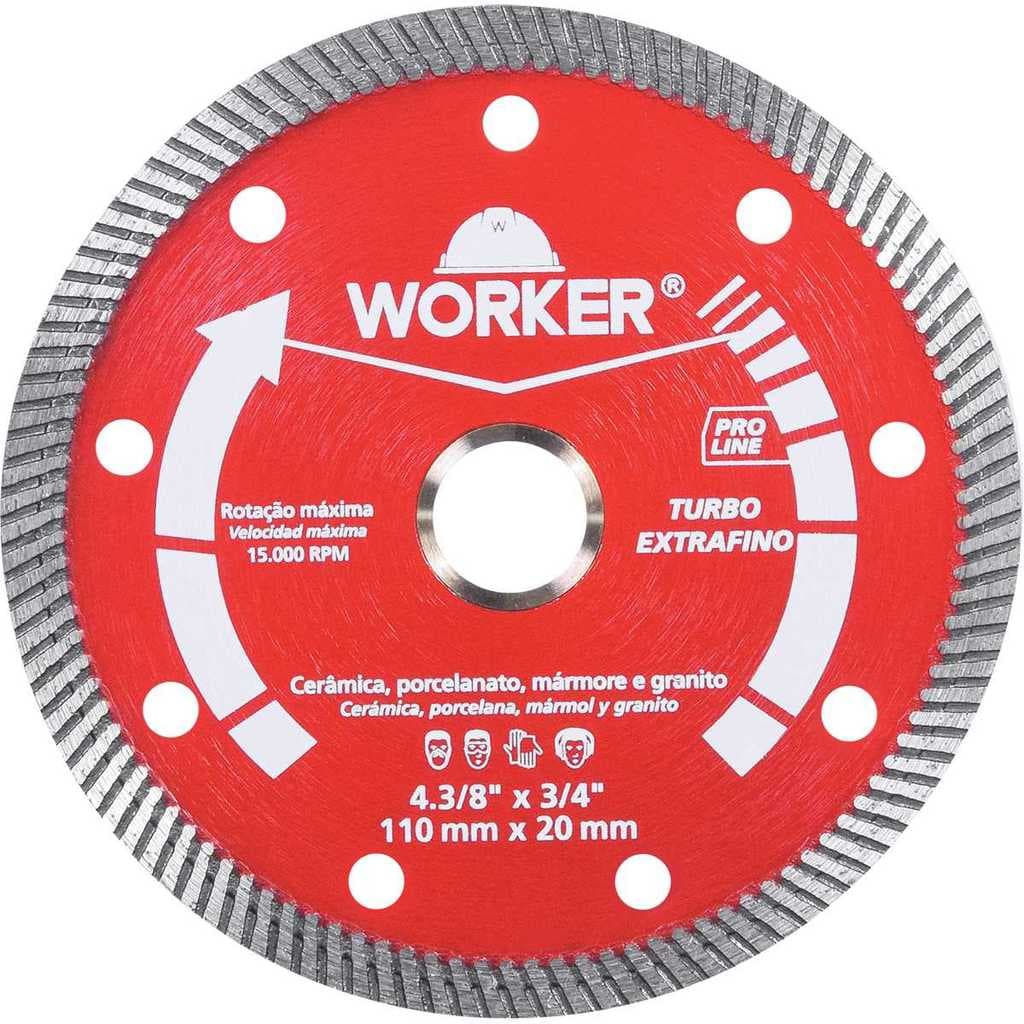 Disco Diamantado Turbo Extrafino 110x20mm Worker*