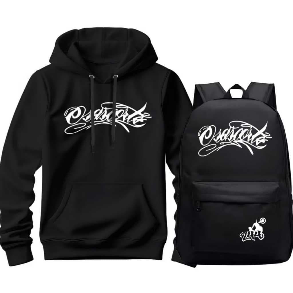 Kit Mochila e Moletom CAPOTE GRAU Personalizados OSASCORT  244-Onlyone