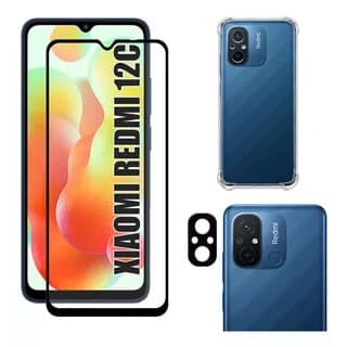 Kit Para Xiaomi Redmi 12C - Película 3d + Capa Tpu + Camera