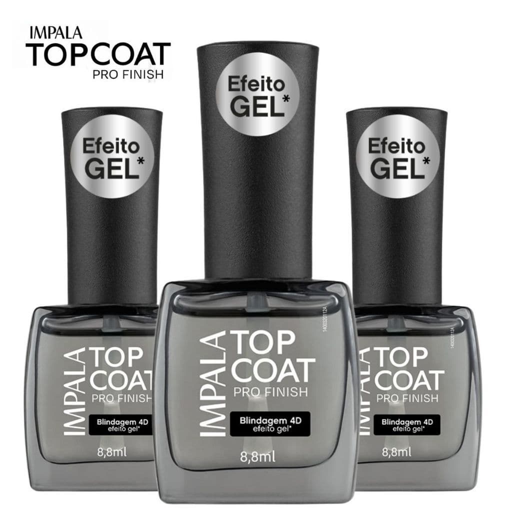 Impala Top Coat Esmalte Efeito Gel Blindagem 4d das Unhas Lançamento Hipoalergenico