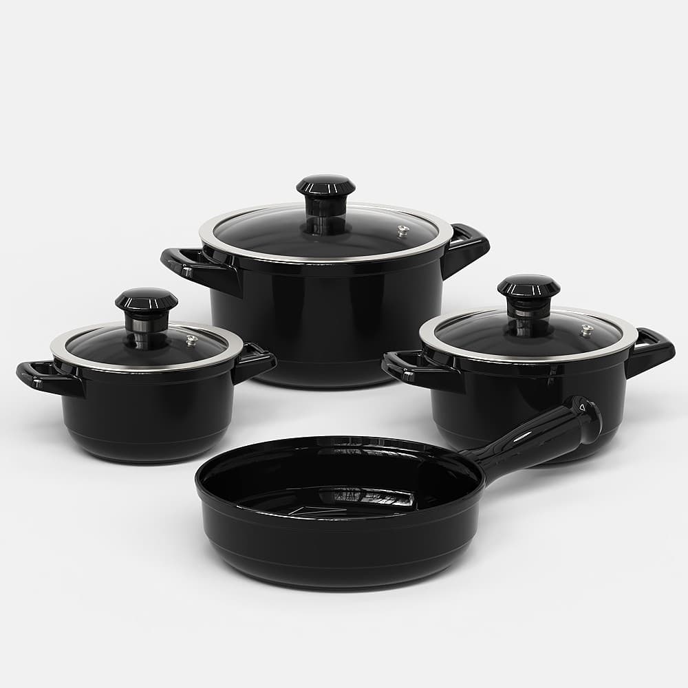 Jogo De Panelas Duo 4 Pcs - Preto