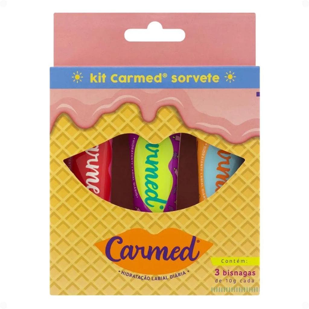Kit Carmed Sorvete Protetor Solar Labial Fps 15 Com 3