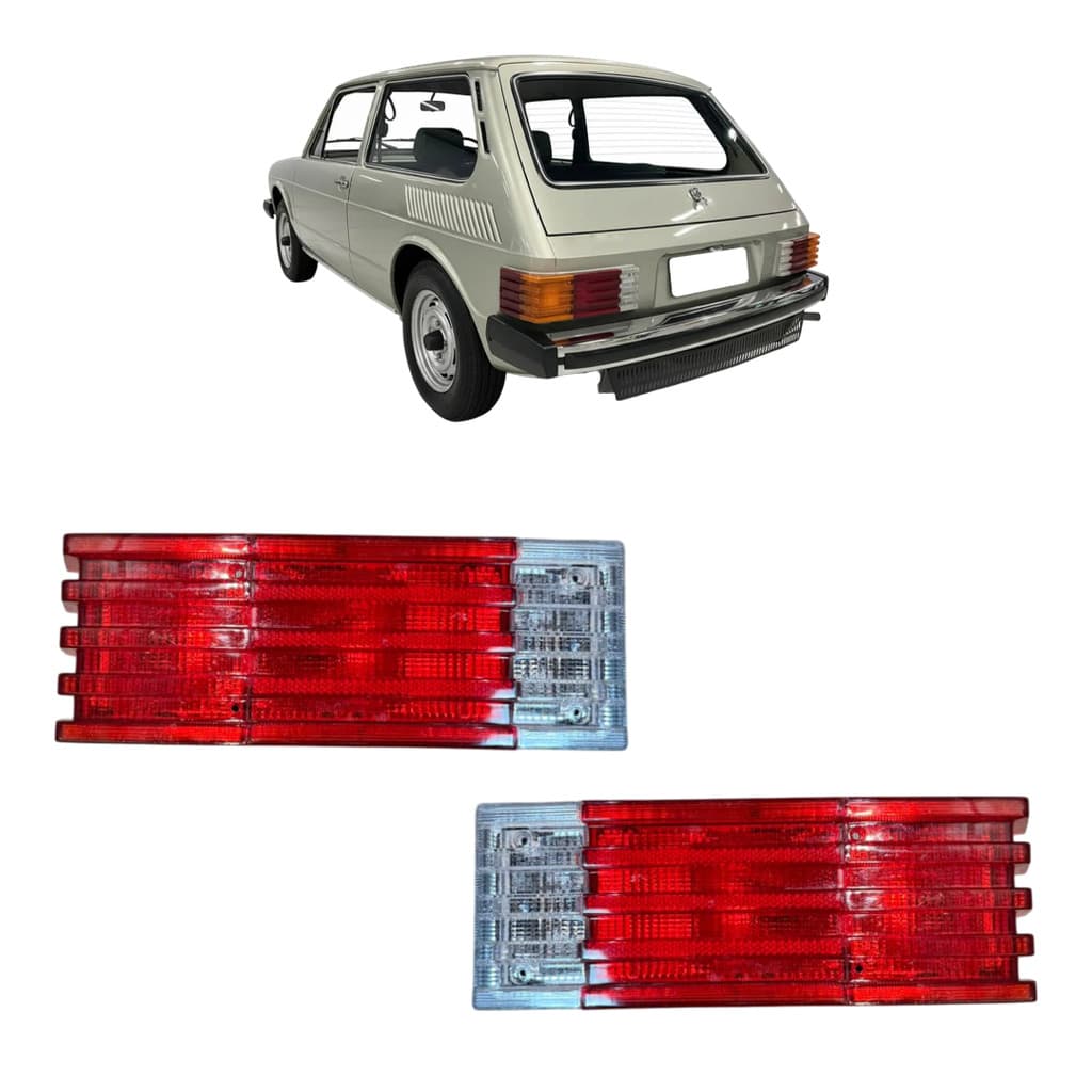 Par Lanterna traseira Brasília Variant 1978 1982 Bicolor