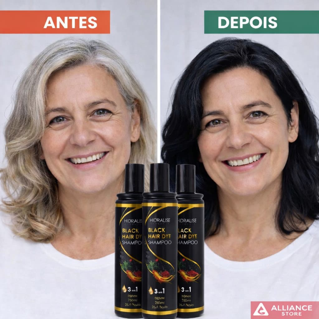 Shampoo Escurecedor Hair Dye 3 em 1-  250ml - Reduz Fios Brancos - Hidralise