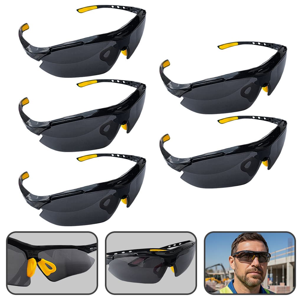 Kit 5 Oculos de Proteção Fumê EPI Boxer Segurança do Trabalho Vonder Visão Tático CA: 42892