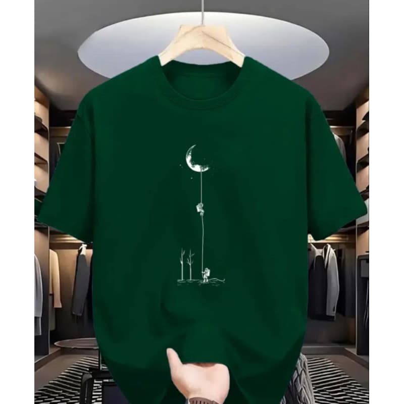 Camiseta Pouso da Lua Camisa Masculina Perfeita Dia a Dia Casual Gola Redonda Várias Cores