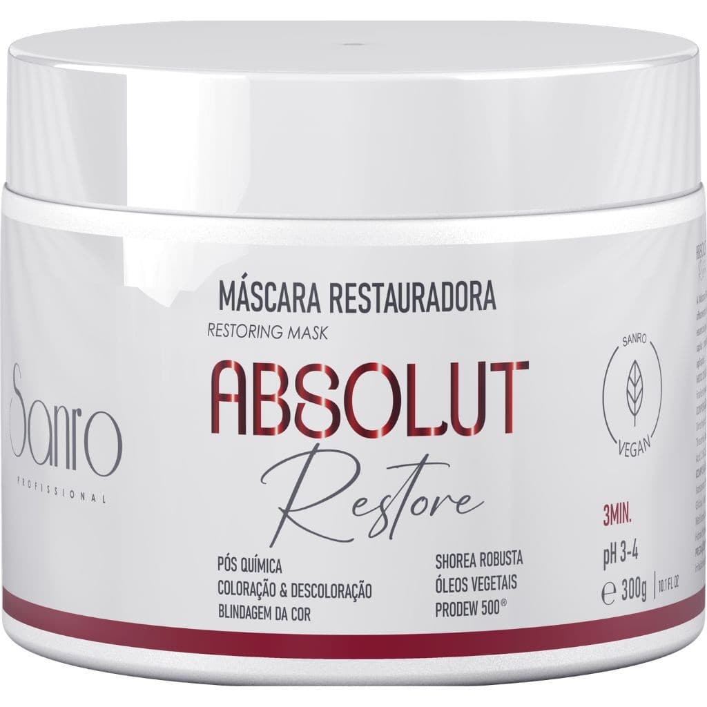 Máscara Restauradora Absolut Restore 300g Sanro Cosméticos