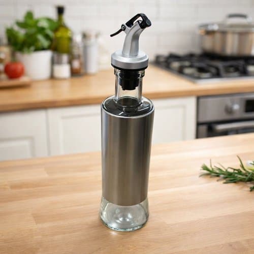 Dispenser Temperos Vidro Inox Capacidade 300 Ml Porta Temperos Cozinha Organizador Aromatizador