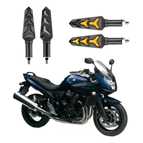 Kit 4 Setas Sequenciais P09s Bandit 650 2008 2009 2010 2011 Preto