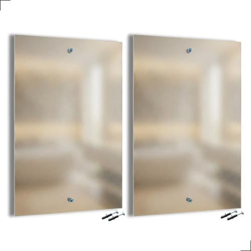 Kit 2 Espelho Vidro 65x35 Retangular Decorativo Banheiro Sem Moldura