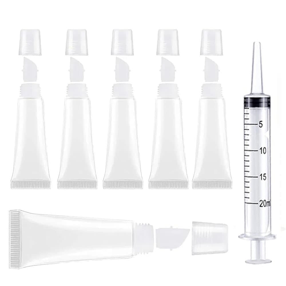 Tubos Vazios De Brilho Labial , 30/50 Peças , 10ml , Transparentes De Bálsamo Com Seringas De 20ml , Recipientes Recarre