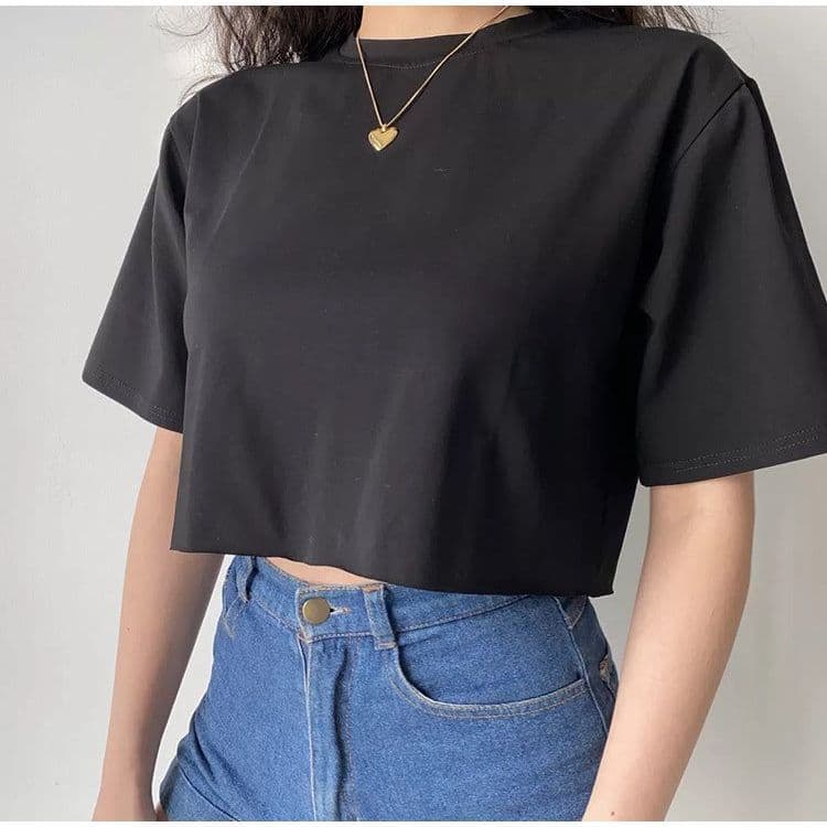 Cropped Feminino tecido leve  respirável  não desbota Verão Casual Confortável Caimento Perfeito tecido leve respirável