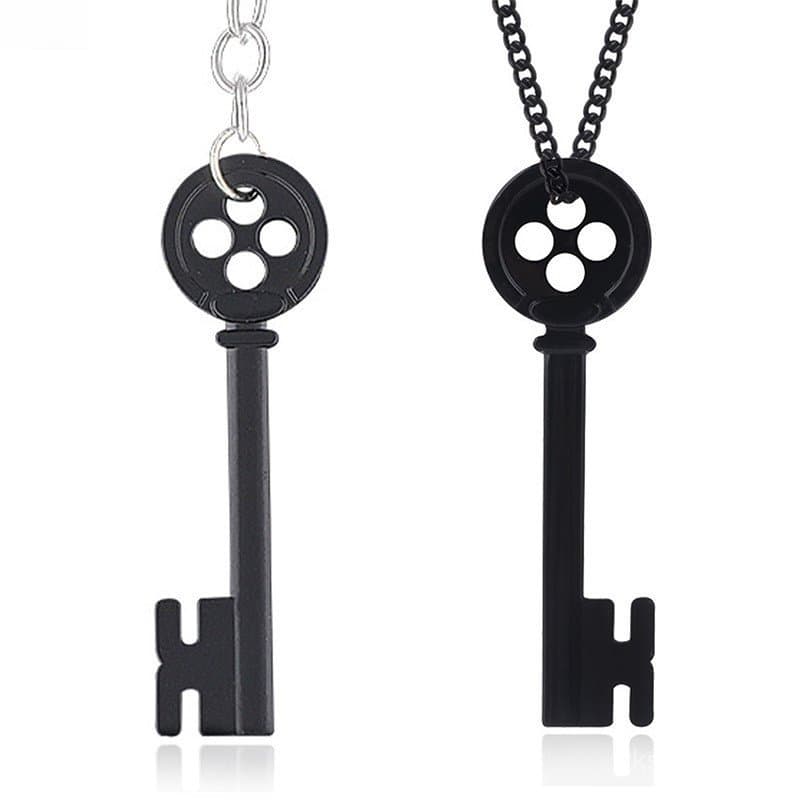 Colar de Chave de Halloween com Chave de Metal, Colar de Baú do Tesouro Preto de Neil Gaiman