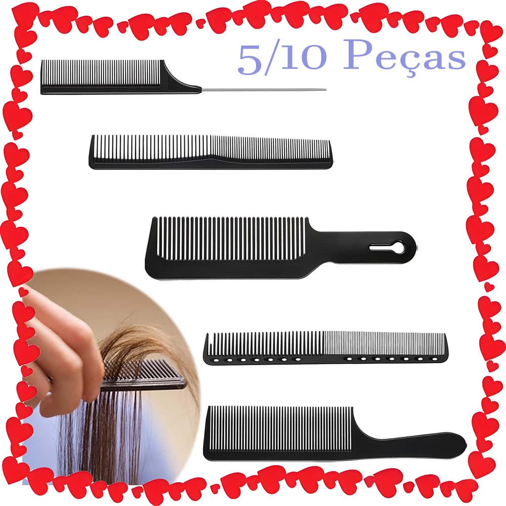 5/10 Pçs pentes de barbeiro profissionais, ferramentas de corte de cabelo antiestáticas para salão de beleza, doméstico