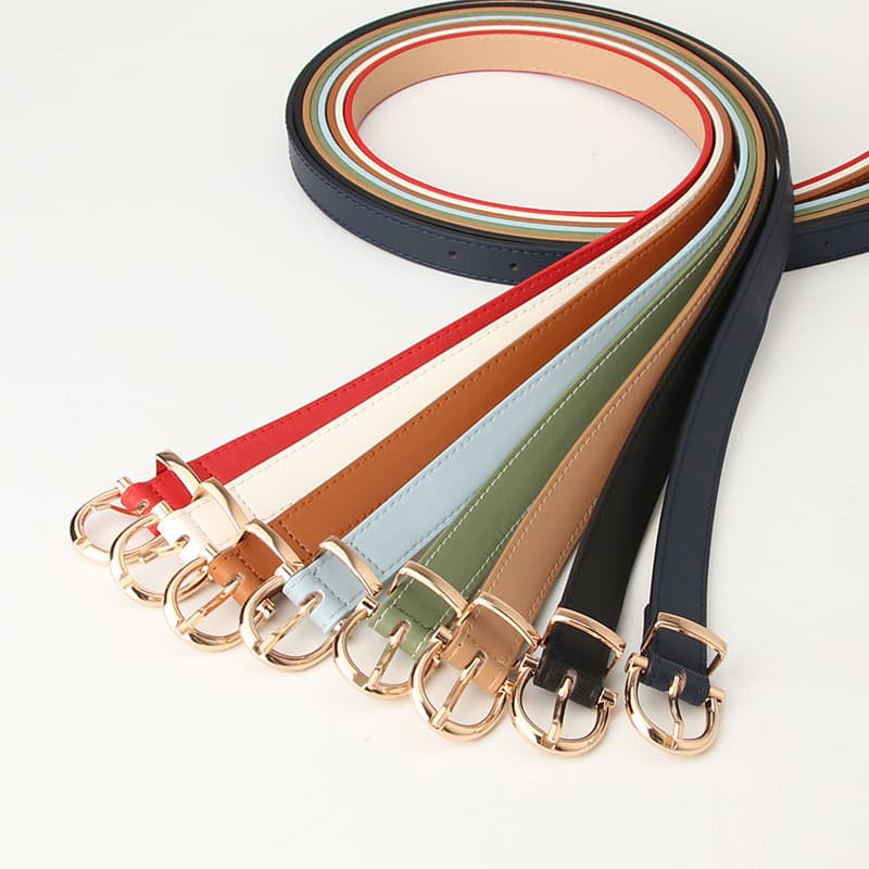 Senhoras cinto lateral estreito versão coreana liga pino fivela cinto estudante Jeans cinto decorativo fino roupas combi