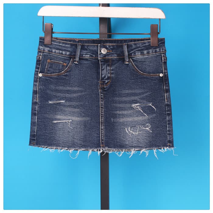 Lixin Desconto Roupas femininas de manga X Roupas de verão Senhoras Denim Saia curta Saia de meio comprimento