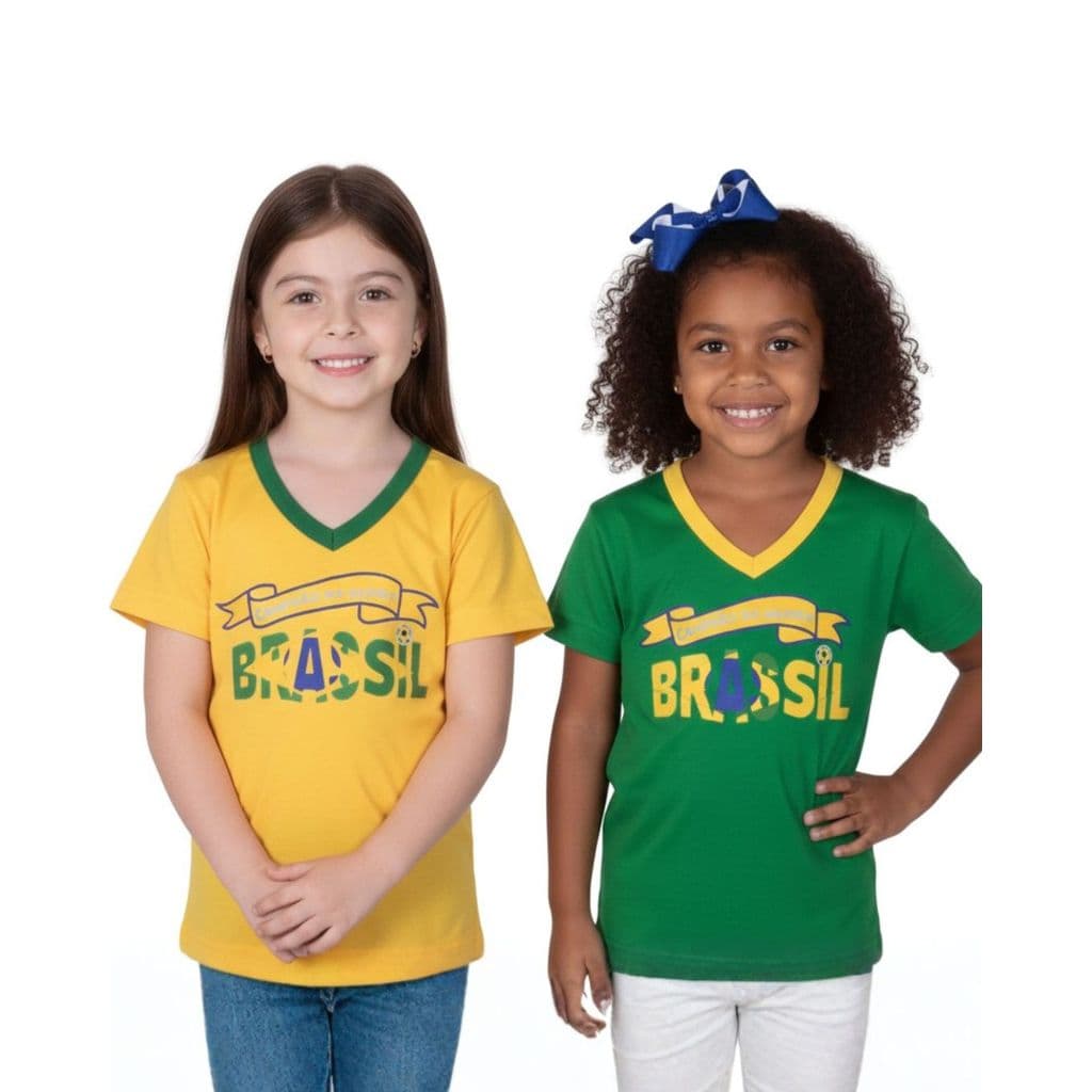 Baby Look Camiseta Torcida Brasil Copa Verde Amarelo - 2492