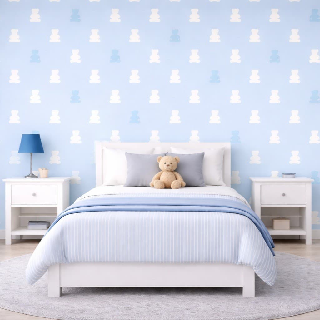 Papel de Parede Infantil Autocolante Premium Decoração Quarto Casa Luxo Jardim Letras Educativo